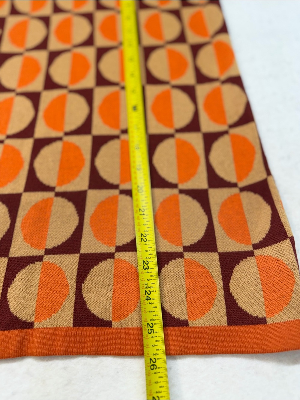 Oxknit 70’s Retro Geometric Knit Midi Skirt - Size Medium 100% Cotton - Picture 4 of 7